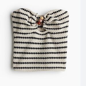 H&M Divided Bead Detail  Textured Knit Tube Top Sz Med